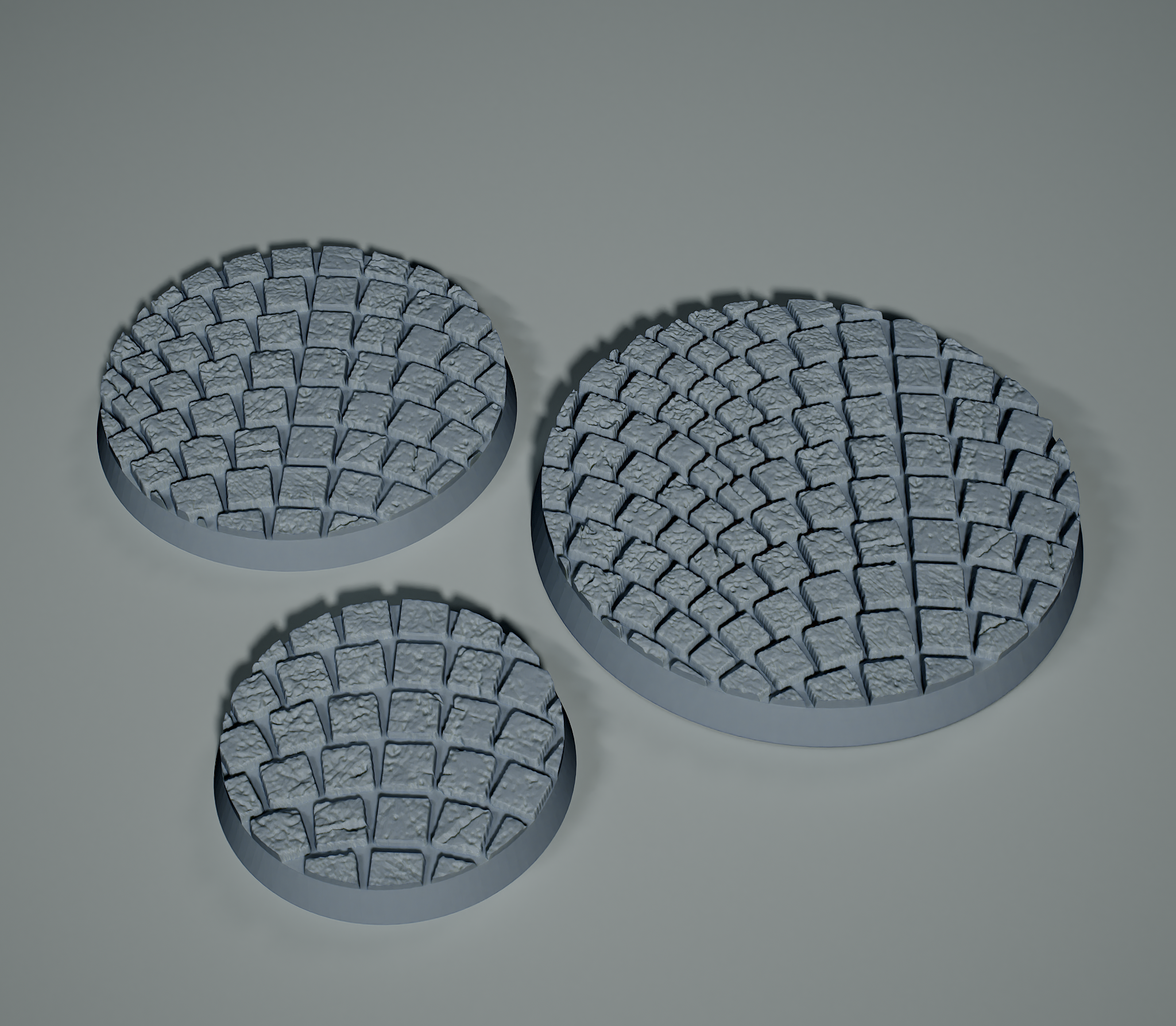 Arched cobblestone bases